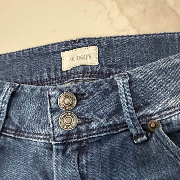 Hudson Collin Flap Skinny Denim Jeans Womens 25 Mid Rise BlueWash Stretch Casual - Picture 4 of 10